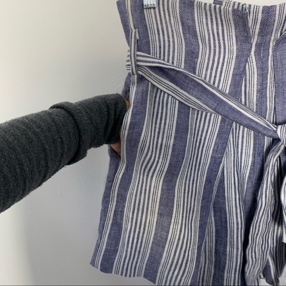 JENNI KAYNE Baja Stripe Paper Bag 100% Linen Shorts Size 6 - Picture 7 of 8